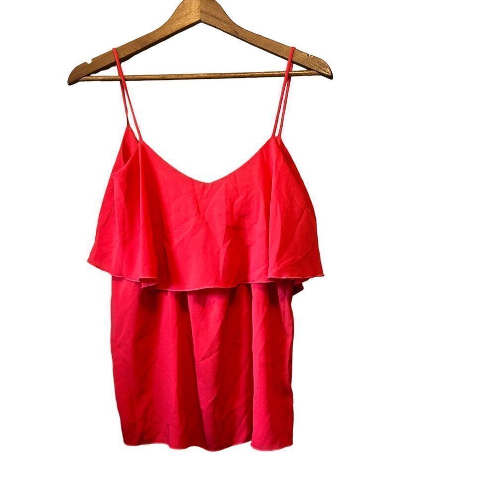 Newbury Kustom Red Ruffle Tiered Spaghetti Strap Tank Top Women's Small